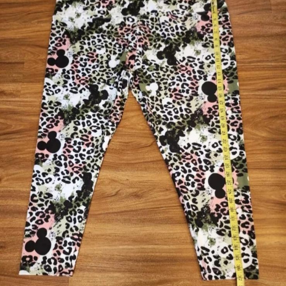 Disney Atlantic Pants Womens Plus Size 3X Mickey Mouse Leopard Print - Picture 5 of 8